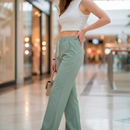 [Leve 3 Pague 2] Calça Feminina Aurora em Malha Seda Gelo (Moderna Com Modelagem Inteligente!!)